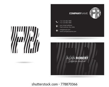 Letters F B Logo icon with Business Card Template Vector.