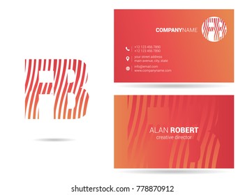 Letters F B Logo icon with Business Card Template Vector.