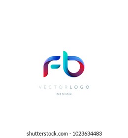 Letters F B, F & B logo, multi colour letters icon vector template.