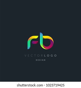 Letters F B, F & B logo, multi colour letters icon vector template.