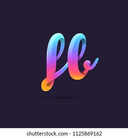 Letters F B, F & B logo, multi colour letters icon vector template.