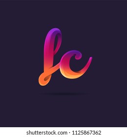 Letters F C logo, multi colour letters icon vector template.