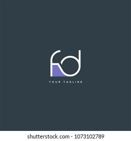 Letters F D joint logo icon vector element.
