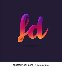 Letters F D logo, multi colour letters icon vector template.