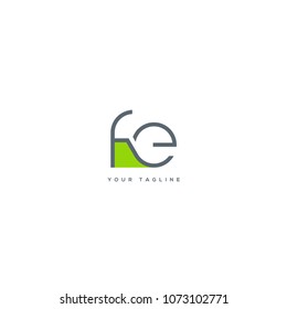 Letters F E joint logo icon vector element.
