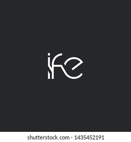 Letters I F E Joint logo icon vector element.