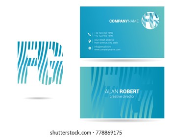 Letters F G Logo icon with Business Card Template Vector.