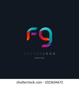 Letters F G, F & G logo, multi colour letters icon vector template.