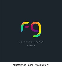 Letters F G, F & G logo, multi colour letters icon vector template.