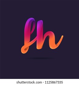 Letters F H logo, multi colour letters icon vector template.