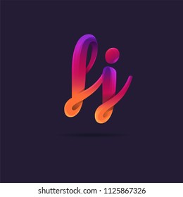 Letters F J logo, multi colour letters icon vector template.