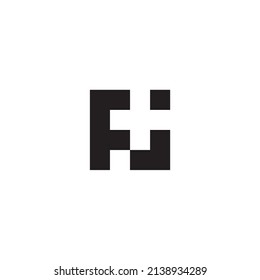 
Letters F and J, plus white, square. simple symbol logo vector