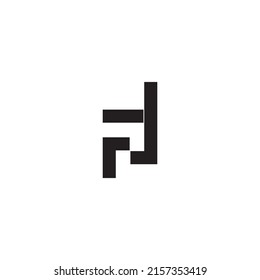 Letters f and j simple logo symbol vector