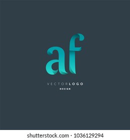 Letters A F joint logo icon vector element.

