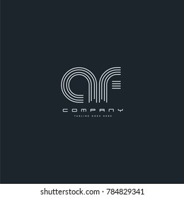 Letters A & F joint logo icon. Stroke letter vector element.
