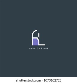 Letters F L joint logo icon vector element.

