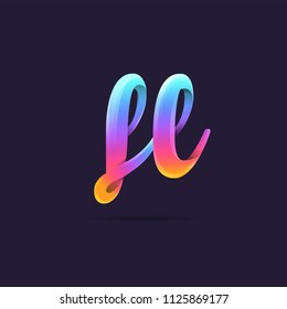 Letters F L, F & L logo, multi colour letters icon vector template.