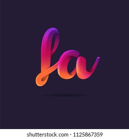 Letters F A logo, multi colour letters icon vector template.