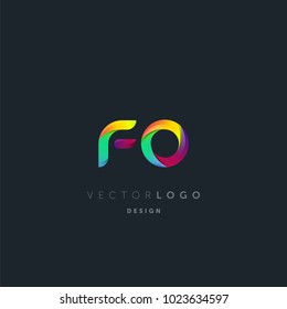 Letters F O, F & O logo, multi colour letters icon vector template.