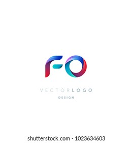 Letters F O, F & O logo, multi colour letters icon vector template.
