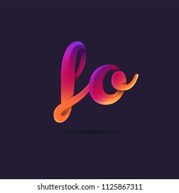 Letters F O logo, multi colour letters icon vector template.