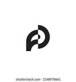 Letters F, P and D plant simple symbol logo vector