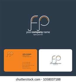 Letters F P, F & P joint logo icon with business card vector template.
