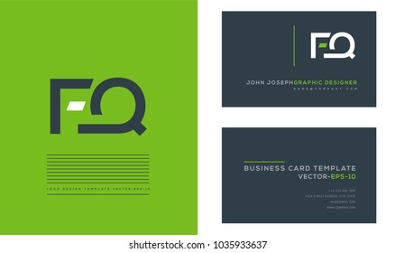 Letters F Q, F & Q joint logo icon with business card vector template.