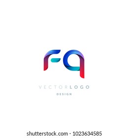 Letters F Q, F & Q logo, multi colour letters icon vector template.