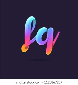 Letters F Q logo, multi colour letters icon vector template.