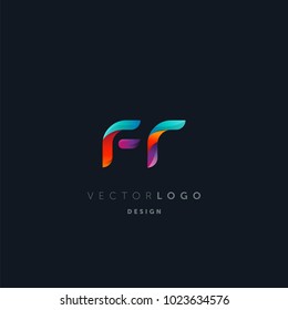 Letters F R, F & R logo, multi colour letters icon vector template.