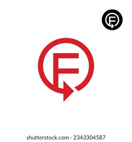 Letras F flecha de reinicio o cualquier diseño de relogo