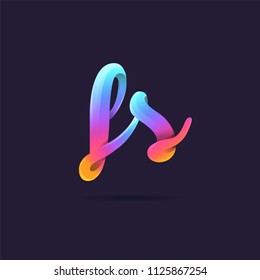 Letters F S logo, multi colour letters icon vector template.