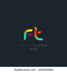 Letters F T, F & T logo, multi colour letters icon vector template.