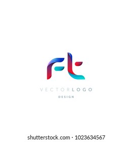 Letters F T, F & T logo, multi colour letters icon vector template.