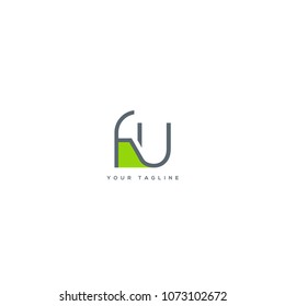 Letters F U joint logo icon vector element.
