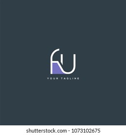 Letters F U joint logo icon vector element.
