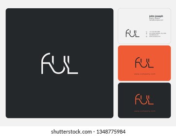 Letters F U L Joint logo icon vector element.