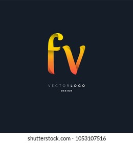 Letters F V joint logo icon vector element.