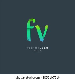 Letters F V joint logo icon vector element.