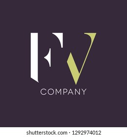 Letters F and V logo