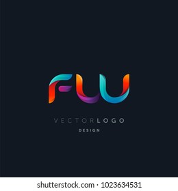 Letters F W, F & W logo, multi colour letters icon vector template.