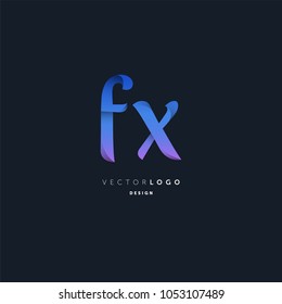 Letters F X joint logo icon vector element.