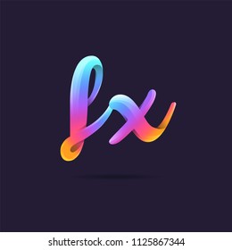 Letters F X logo, multi colour letters icon vector template.