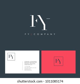 Letters F Y, F & Y joint logo icon with business card vector template.
