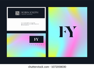 Letters F Y, F & Y joint logo icon with business card vector template.
