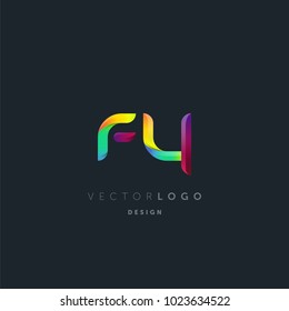 Letters F Y, F & Y logo, multi colour letters icon vector template.