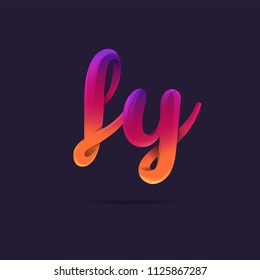 Letters F Y logo, multi colour letters icon vector template.