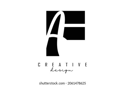Letters FA Logo with a minimalist design. Letters F and A with geometric and handwritten typography. Creative Vector Illustration.