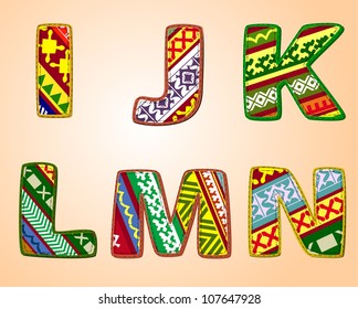 letters of fabric designs